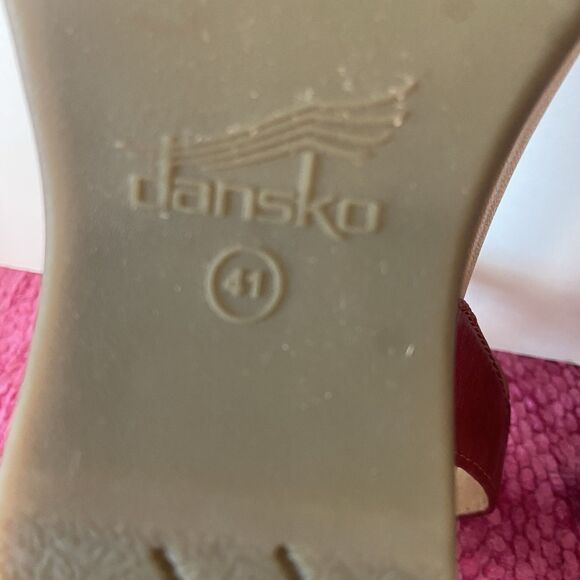 Dansko Arielle Leather Wedge Sandals Red Size EU 41/US 10.5-11 - Picture 8 of 13